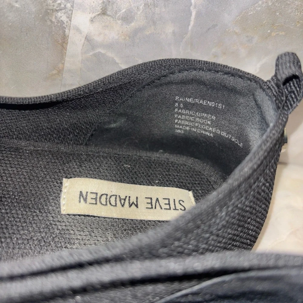 Steve Madden Brand Women’s Raine Black Knit Flats Size 8.5 - Picture 7 of 9